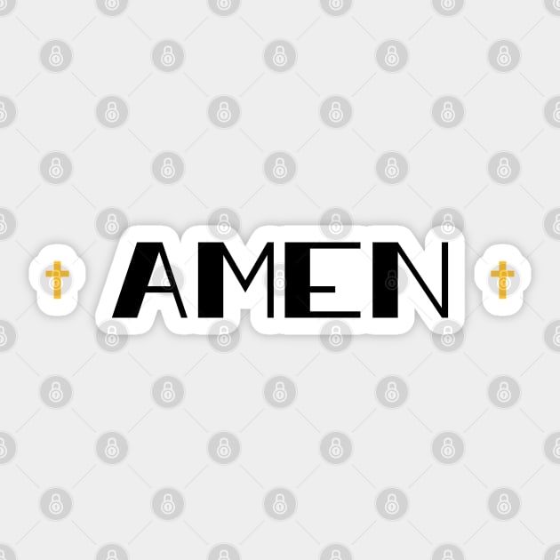 Amen Cross Sticker by TheMoodyDecor